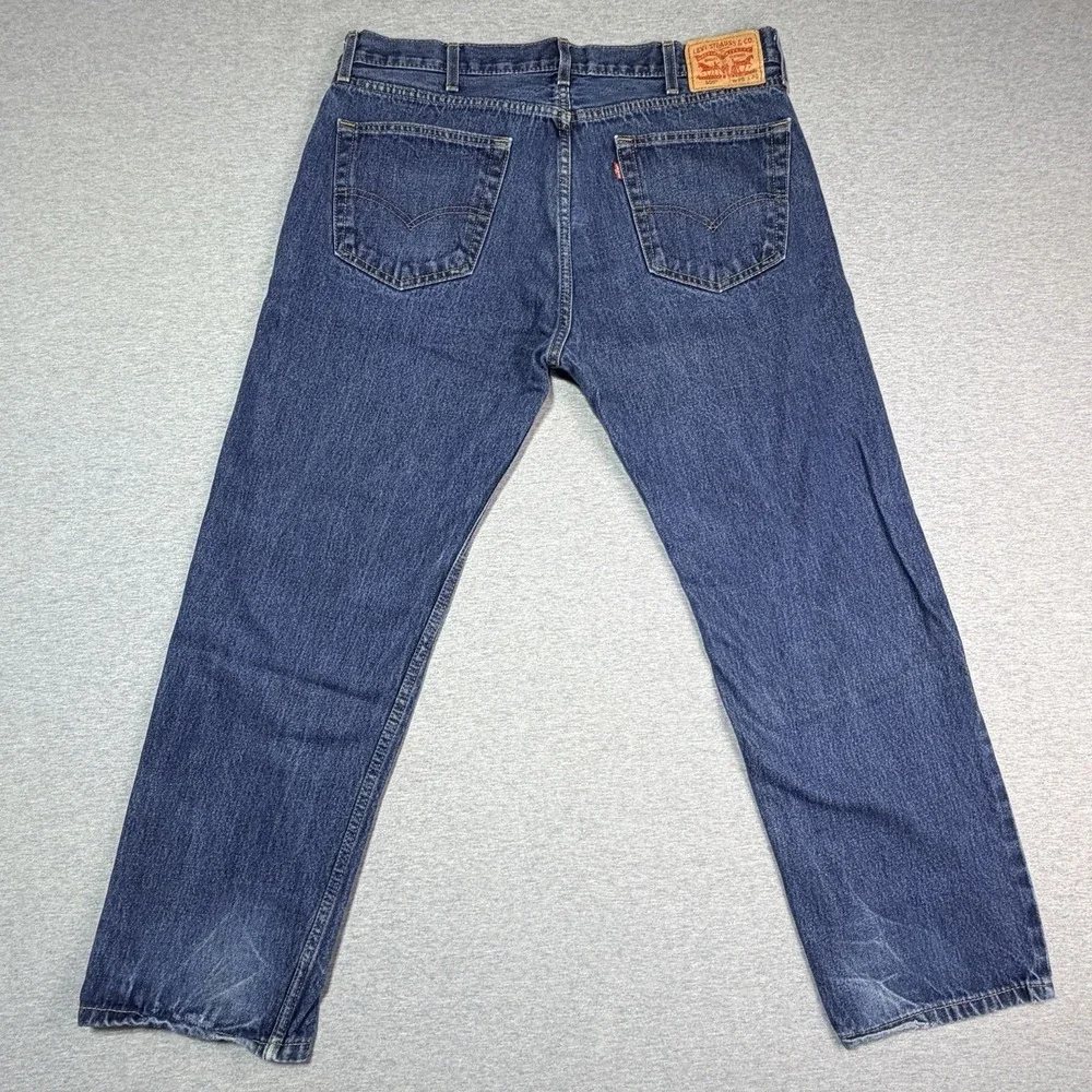 Levis 505 Jeans Men's 38x30 Regular Straight Blue Denim Wash Jeans Cotton Casual